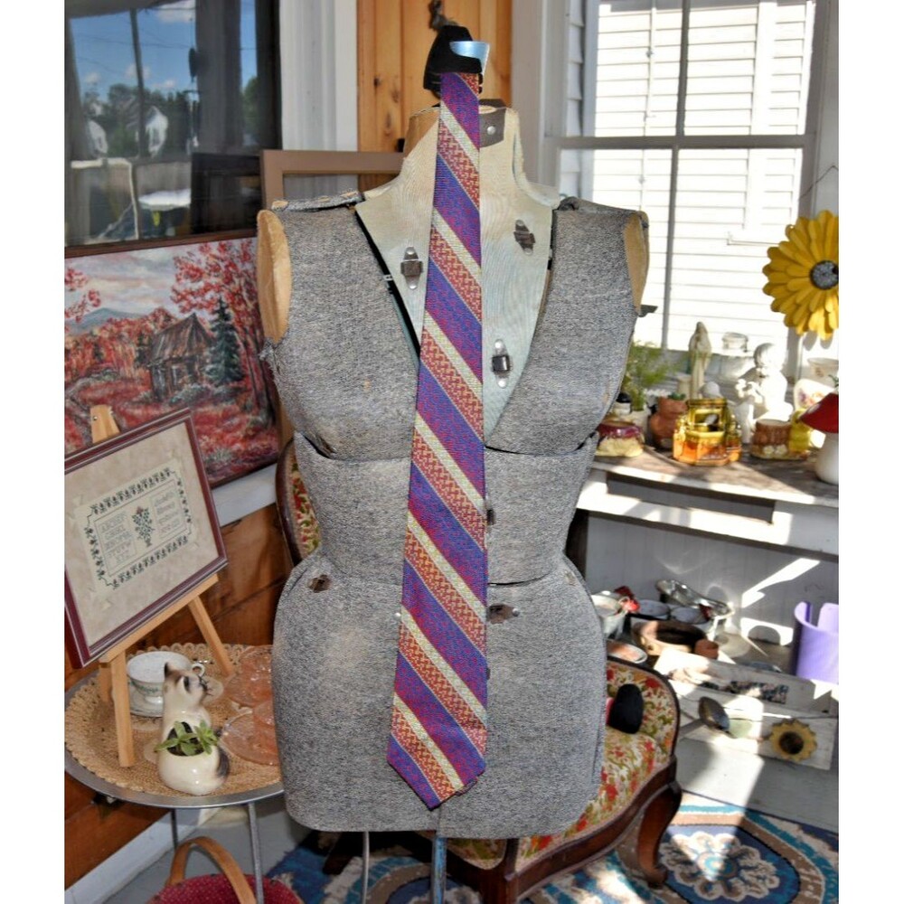 Vintage 1960s Handmade Colorful Graphic Tie
